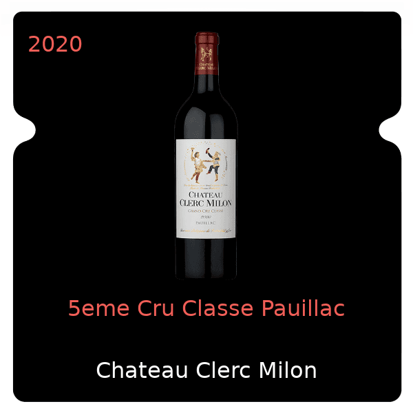 Clerc Milon 5eme Cru Classe Pauillac 2020