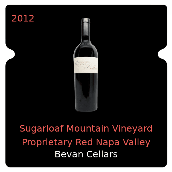 Bevan Cellars Sugarloaf Mountain Vineyard Proprietary Red Napa Valley 2012