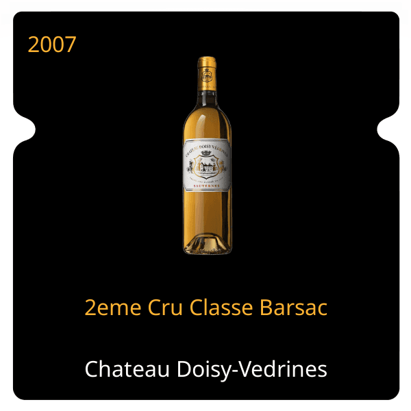 Doisy-Vedrines 2eme Cru Classe Barsac 2007