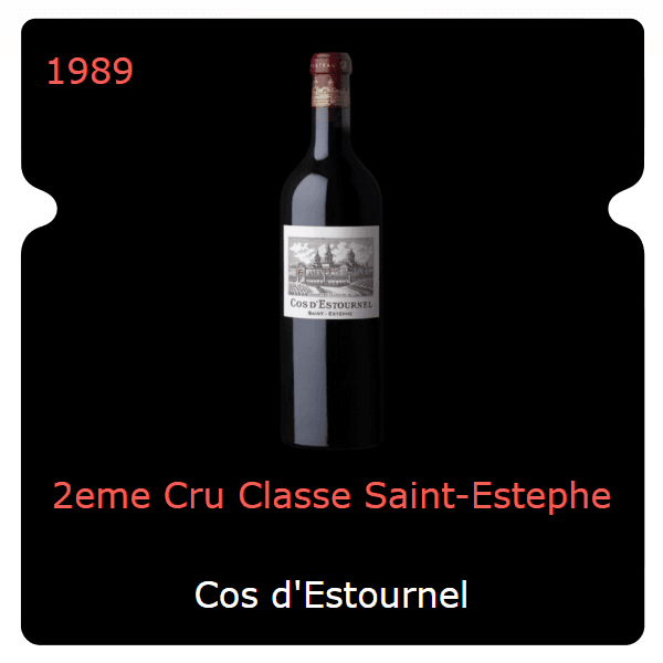 Cos d'Estournel 2eme Cru Classe Saint-Estephe 1989
