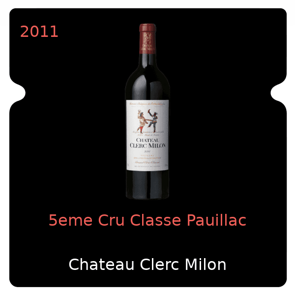 Clerc Milon 5eme Cru Classe Pauillac 2011