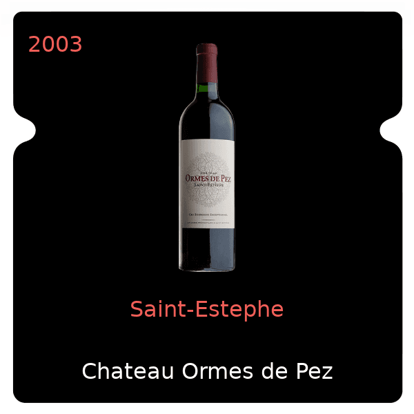 Ormes de Pez Saint-Estephe 2003