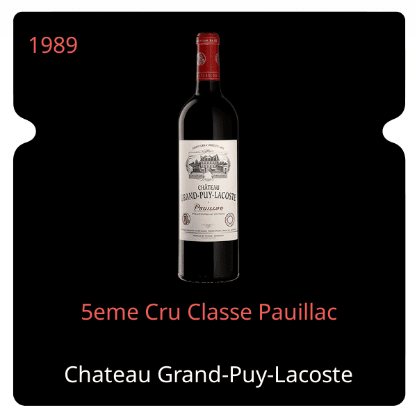 Grand-Puy-Lacoste 5eme Cru Classe Pauillac 1989