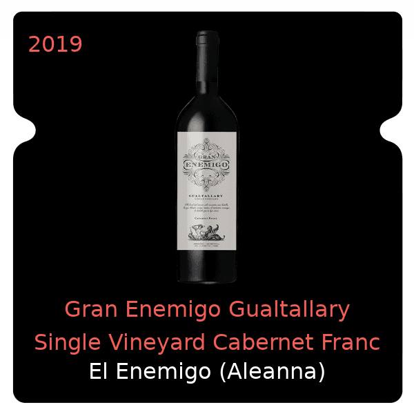 Enemigo (Aleanna) Gran Enemigo Gualtallary Single Vineyard Cabernet Franc Tupungato 2019