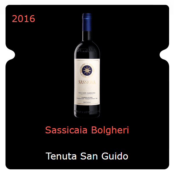 San Guido Sassicaia Bolgheri 2016