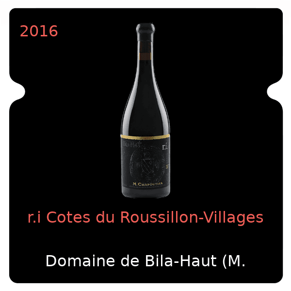 Bila-Haut (M. Chapoutier) r.i Cotes du Roussillon-Villages 2016