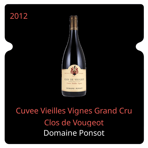 Ponsot Cuvee Vieilles Vignes Grand Cru Clos de Vougeot 2012