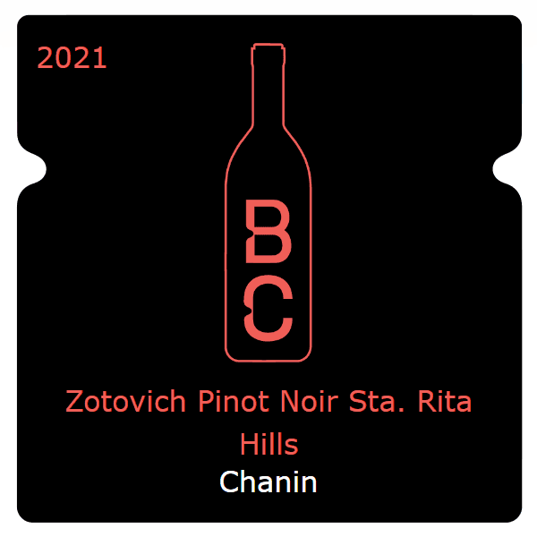 Chanin Zotovich Pinot Noir Sta. Rita Hills 2021