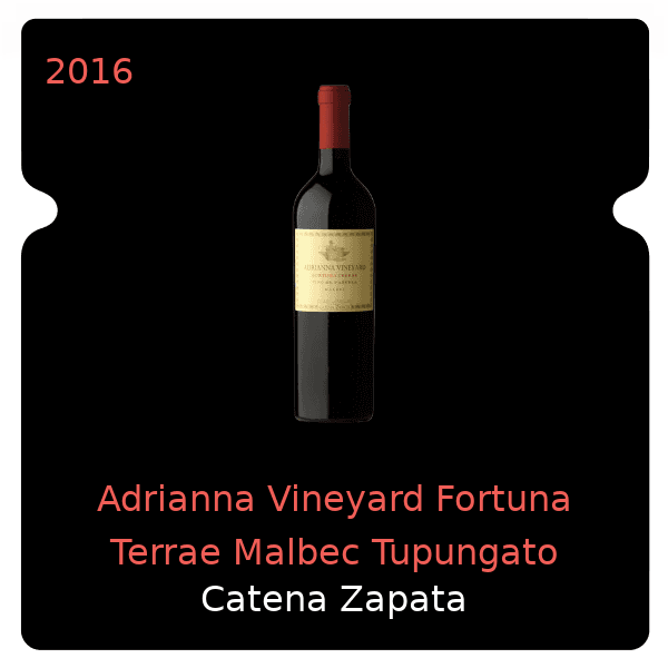 Zapata Adrianna Vineyard Fortuna Terrae Malbec Tupungato 2016