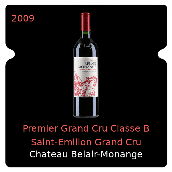 Belair-Monange Premier Grand Cru Classe B Saint-Emilion Grand Cru 2009