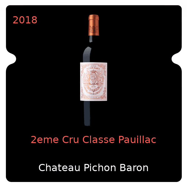 Pichon Baron 2eme Cru Classe Pauillac 2018