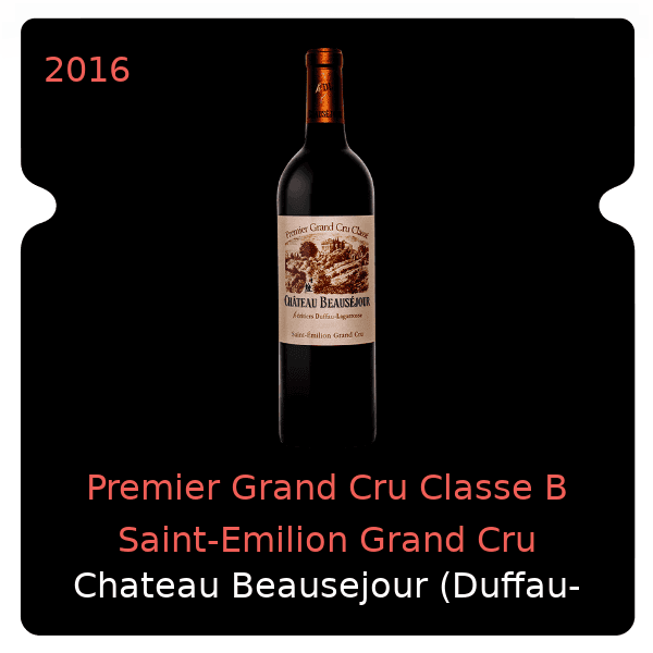Beausejour Duffau-Lagarrosse Premier Grand Cru Classe B Saint-Emilion Grand Cru 2016
