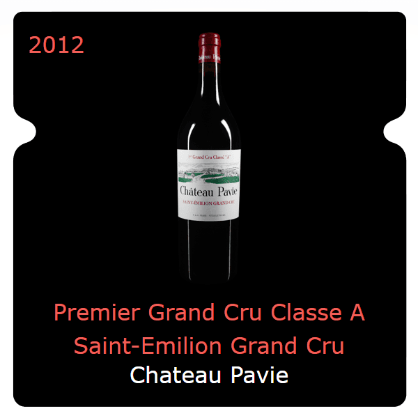 Pavie Premier Grand Cru Classe A Saint-Emilion Grand Cru 2012