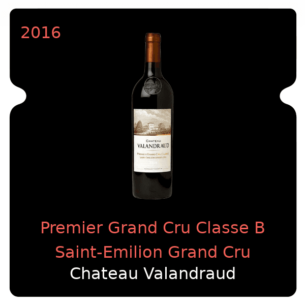 Valandraud Premier Grand Cru Classe B Saint-Emilion Grand Cru 2016
