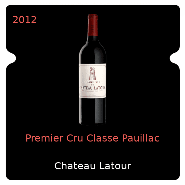 Latour Premier Cru Classe Pauillac 2012