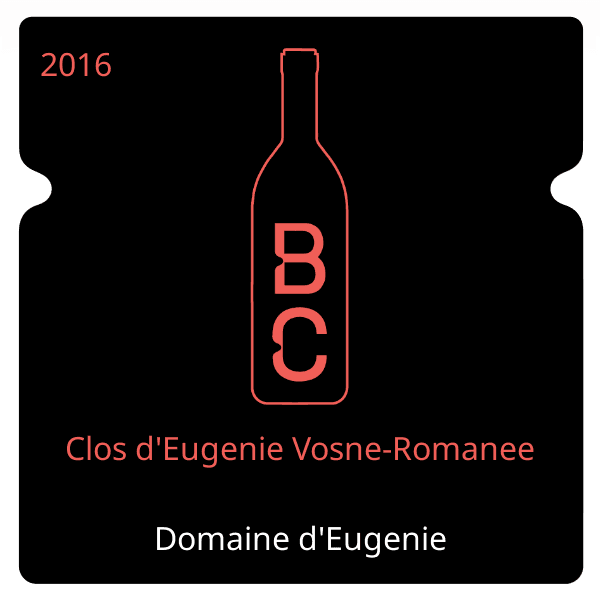 d'Eugenie Clos d'Eugenie Vosne-Romanee 2016