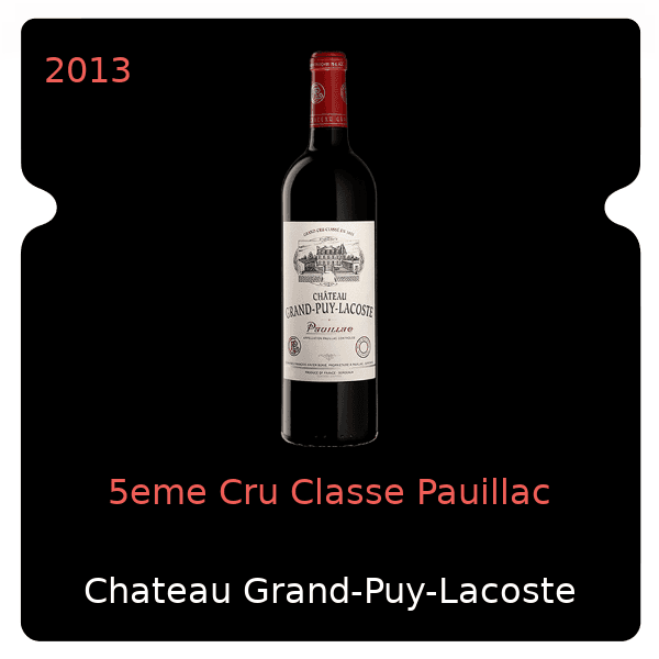 Grand-Puy-Lacoste 5eme Cru Classe Pauillac 2013