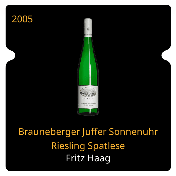 Fritz Haag Brauneberger Juffer Sonnenuhr Riesling Spatlese 2005