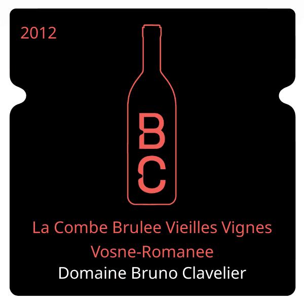 Bruno Clavelier La Combe Brulee Vieilles Vignes Vosne-Romanee 2012