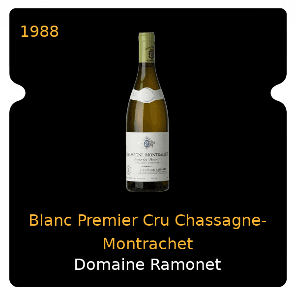Jean-Claude Ramonet Blanc Premier Cru Chassagne-Montrachet 1988