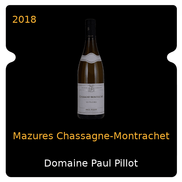 Paul Pillot Mazures Chassagne-Montrachet 2018