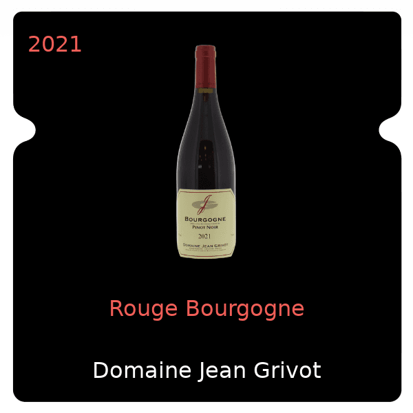 Jean Grivot Rouge Bourgogne 2021