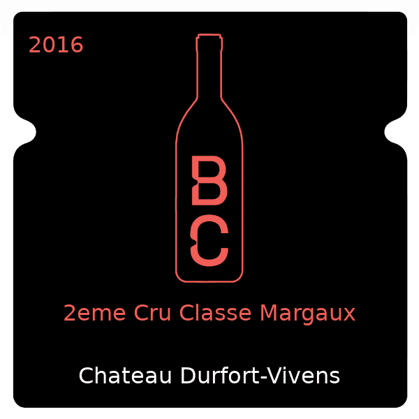 Durfort-Vivens 2eme Cru Classe Margaux 2016