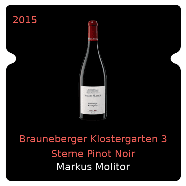 Markus Molitor Brauneberger Klostergarten 3 Sterne Pinot Noir 2015