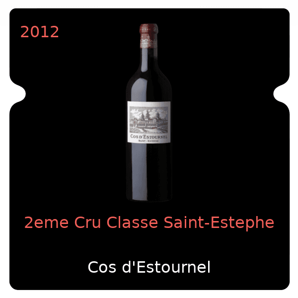 Cos d'Estournel 2eme Cru Classe Saint-Estephe 2012