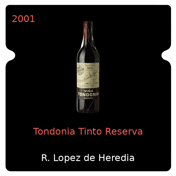 R. Lopez de Heredia Tondonia Tinto Reserva 2001