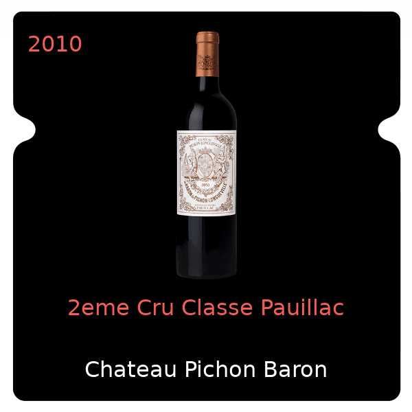 Pichon Baron 2eme Cru Classe Pauillac 2010