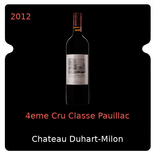 Duhart-Milon 4eme Cru Classe Pauillac 2012
