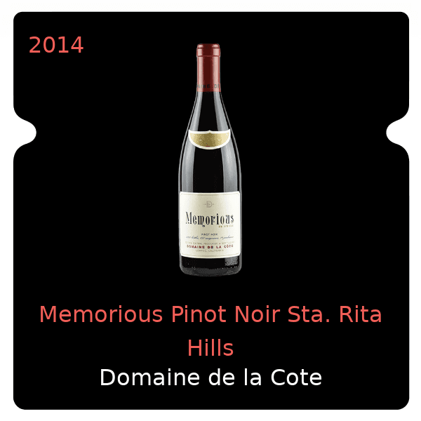Cote Memorious Pinot Noir Sta. Rita Hills 2014